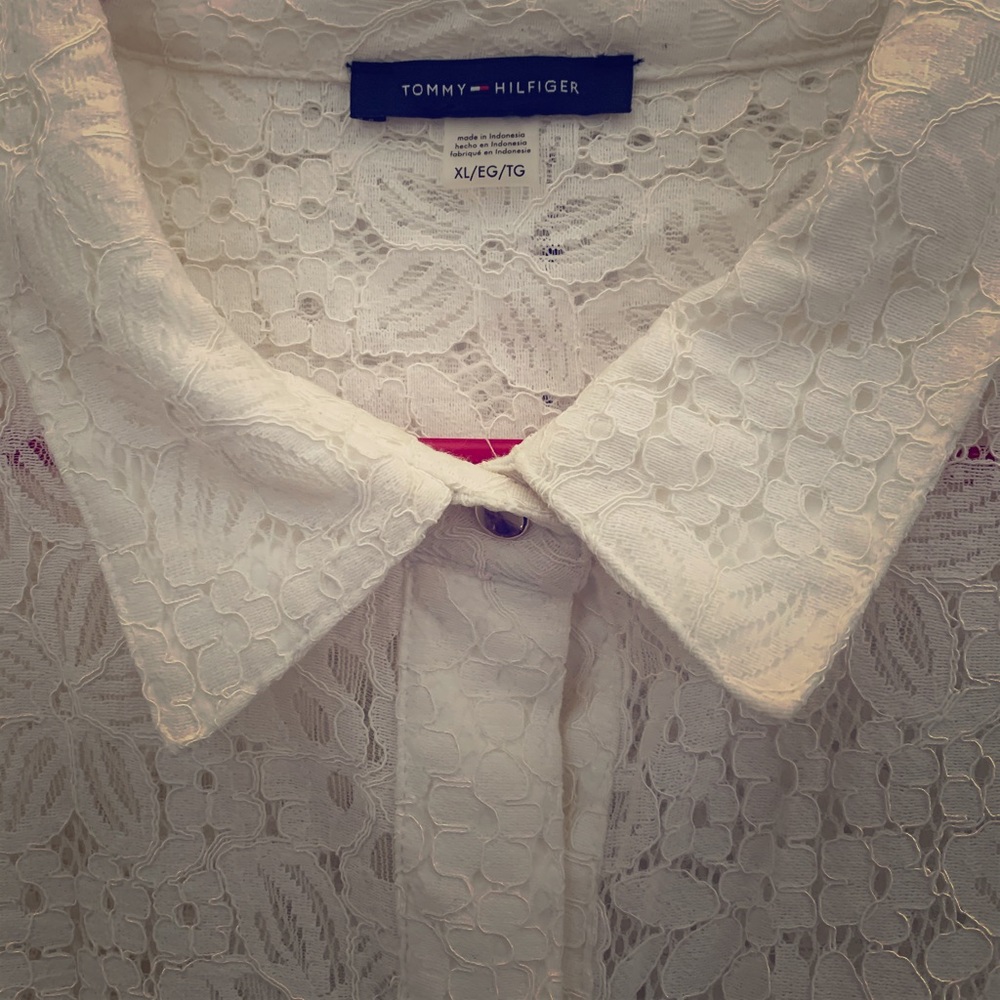 Lace button up